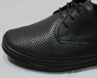 Мъжки спортно елегантни  обувки естествена кожа черни