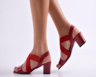 Дамски елегантни сандали еко кожа червени