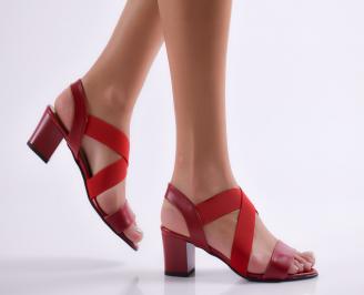 Дамски елегантни сандали еко кожа червени