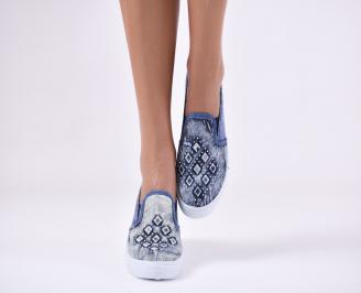 Дамски  обувки  сини текстил