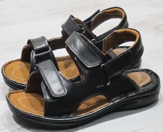 Мъжки сандали -Гигант естествена кожа черни