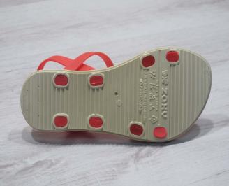 Дамски равни силиконови сандали оранжеви