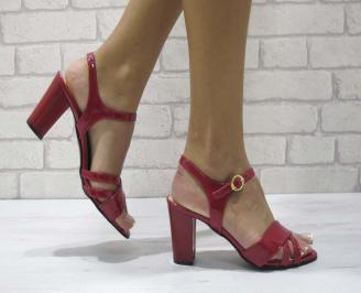 Дамски елегантни сандали еко кожа/лак червени