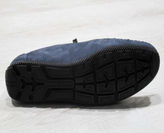 Мъжки спортни обувки естествен набук тъмно сини