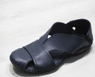 Мъжки сандали естествена кожа  тъмно сини