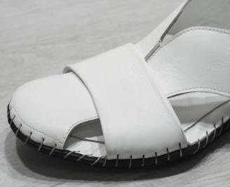 Мъжки сандали естествена кожа  бели