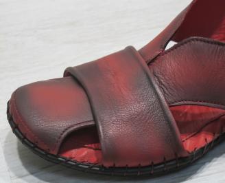 Мъжки сандали естествена кожа  червени