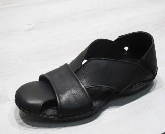 Мъжки сандали естествена кожа черни