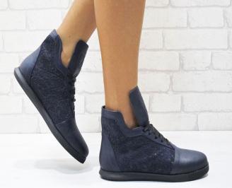 Дамски ежедневни обувки сини естествена кожа EOBUVKIBG