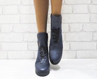 Дамски ежедневни обувки сини естествена кожа EOBUVKIBG