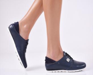 Дамски  ежедневни обувки  сини естествена кожа EOBUVKIBG