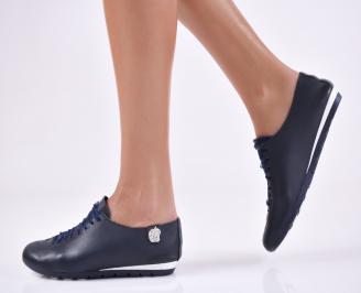 Дамски ежедневни обувки  сини естествена кожа EOBUVKIBG