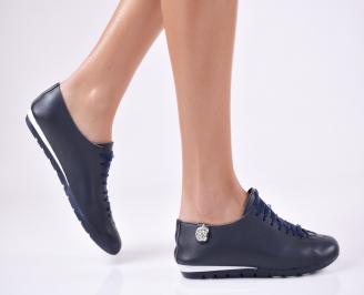 Дамски ежедневни обувки  сини естествена кожа EOBUVKIBG