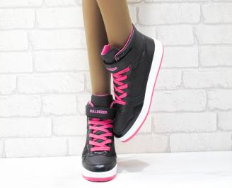 Дамски спортни обувки еко кожа черни