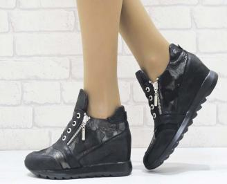 Дамски обувки естествена  кожа черни
