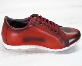 Мъжки обувки естествена кожа червени