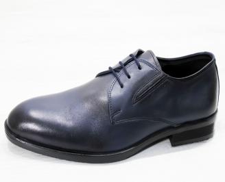 Мъжки обувки тъмно сини естествена кожа