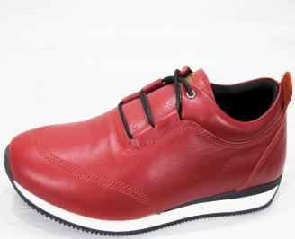 Мъжки спортни  обувки естествена кожа червени