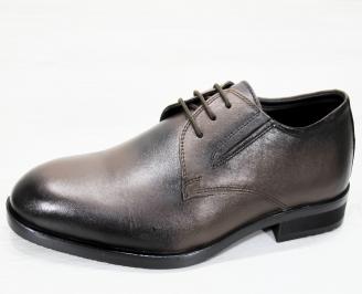 Мъжки официални обувки естествена кожа кафяви