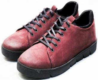 Мъжки спортни обувки естествен набук червени