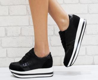 Дамски спортни обувки  еко кожа черни