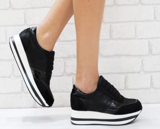 Дамски спортни обувки  еко кожа черни