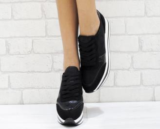 Дамски спортни обувки  еко кожа черни