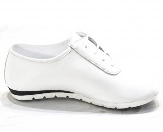 Дамски обувки Гигант равни естествена кожа бели