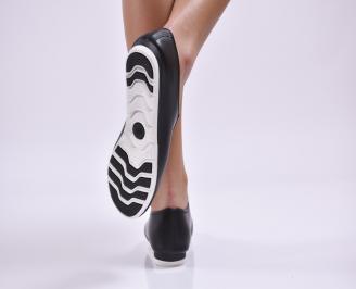 Дамски обувки равни естествена кожа черни 3