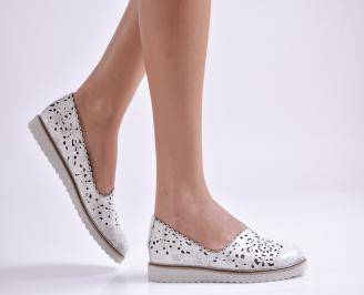 Дамски обувки  естествена кожа бели