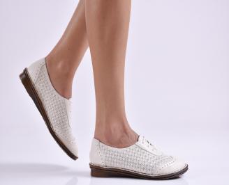 Дамски обувки равни естествена кожа бежови