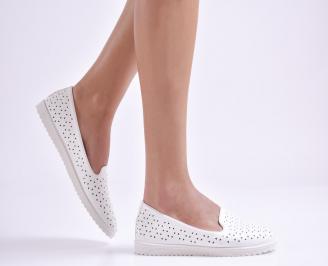 Дамски  равни обувки  бели еко кожа