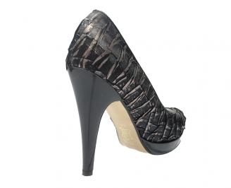 Дамски елегантни  обувки текстил черни