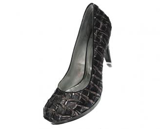 Дамски елегантни  обувки текстил черни