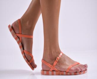 Дамски равни  сандали оранжеви