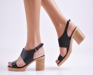 Дамски сандали  естествена кожа черни