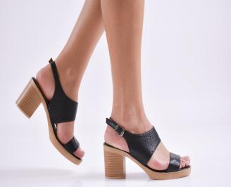Дамски сандали  естествена кожа черни