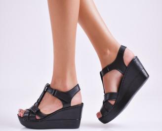Дамски  сандали   естествена кожа черни