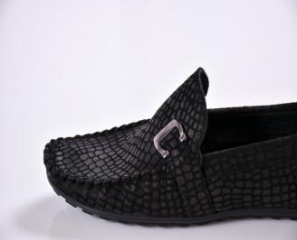 Мъжки спортно елегантни  обувки естествен набук черни