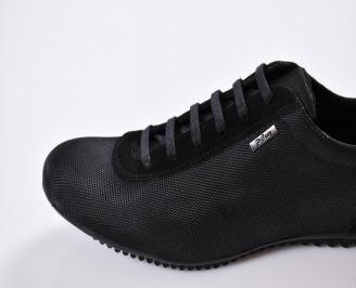 Мъжки спортно елегантни  обувки текстил черни