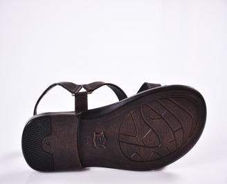 Мъжки сандали естествена кожа кафяви