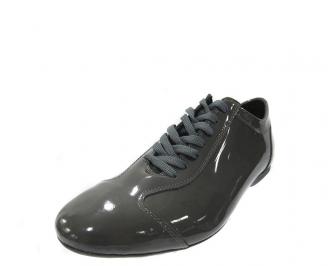 Мъжки  обувки естествена кожа/лак сиви