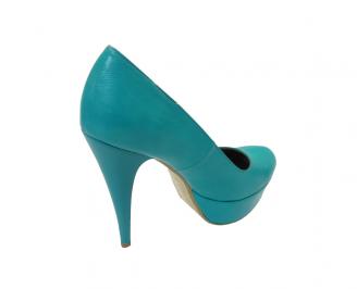 Дамски елегантни обувки еко кожа сини 3