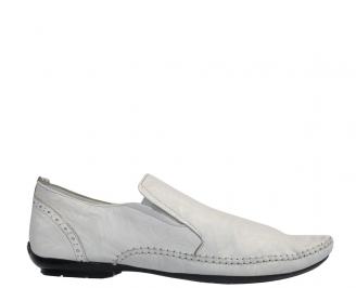 Мъжки обувки от естествена кожа бели