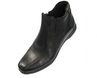 Зимни мъжки боти от естествена кожа черни