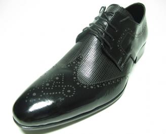 Мъжки обувки  естествена кожа/лак черни
