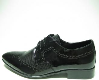 Мъжки обувки  естествена кожа/лак черни