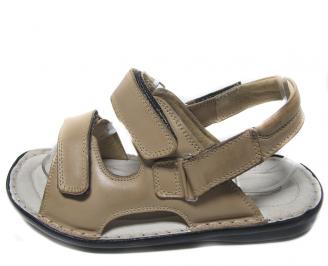 Мъжки сандали естествена кожа бежови