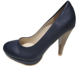 Дамски обувки естествена кожа сини