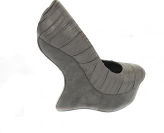 Дамски обувки  еко велур сиви